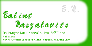 balint maszalovits business card